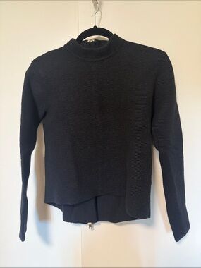 Chloe Black Ribbed Mock-Turtleneck Sweater
